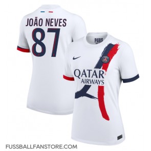 Paris Saint-Germain Joao Neves #87 Replik Auswärtstrikot Damen 2024-25 Kurzarm